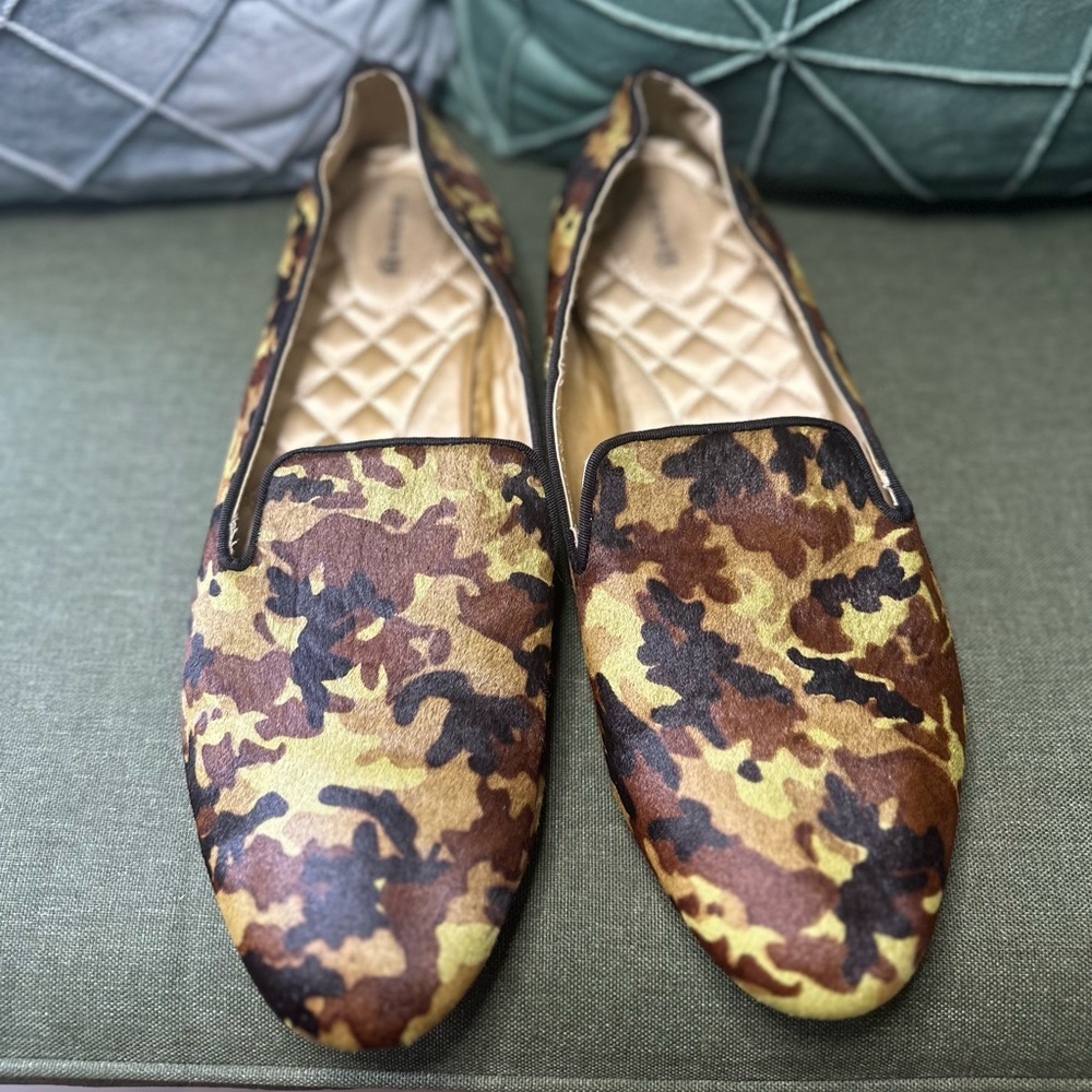 Birdies The Starling Camo Calf Hair Loafers